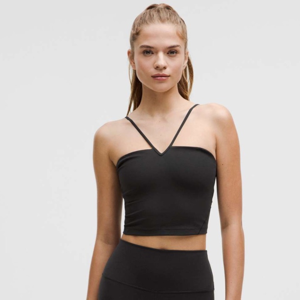 EUC Lululemon Align Strappy Deep-V Tank Top Light Support, A/B Cup Black Size 12